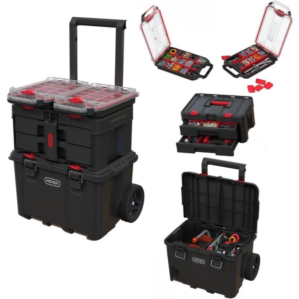 Stack N’ Roll 4-Piece Rolling Tool Storage System – Includes Large Rolling Tool - Picture 1 of 10